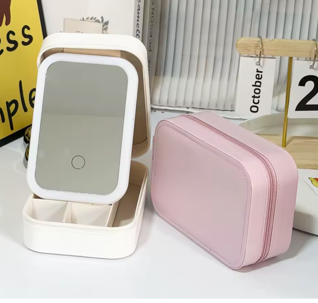Smart Makeup Case with LED Mirror