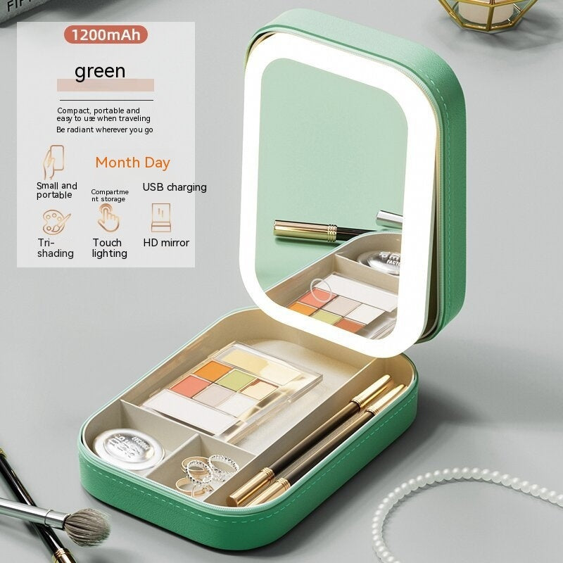 Smart Makeup Case with LED Mirror