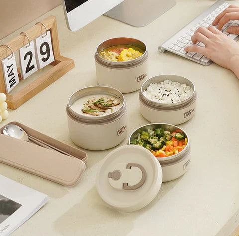 🟢 Portable Insulated Lunch Container Set