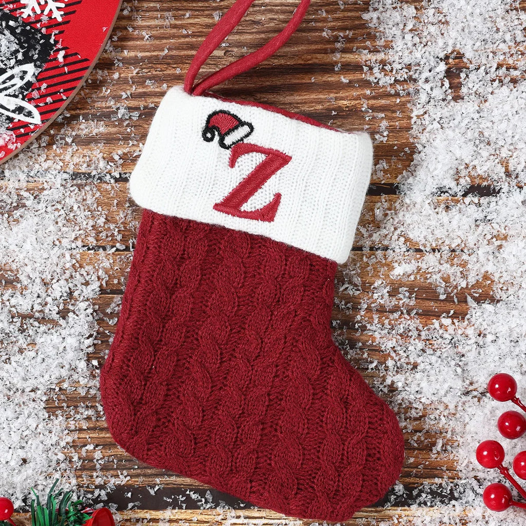 Christmas Socks Decor With Initial