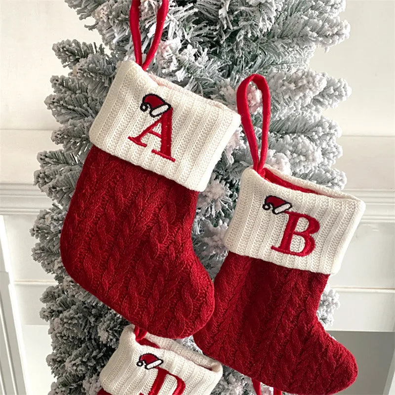 Christmas Socks Decor With Initial