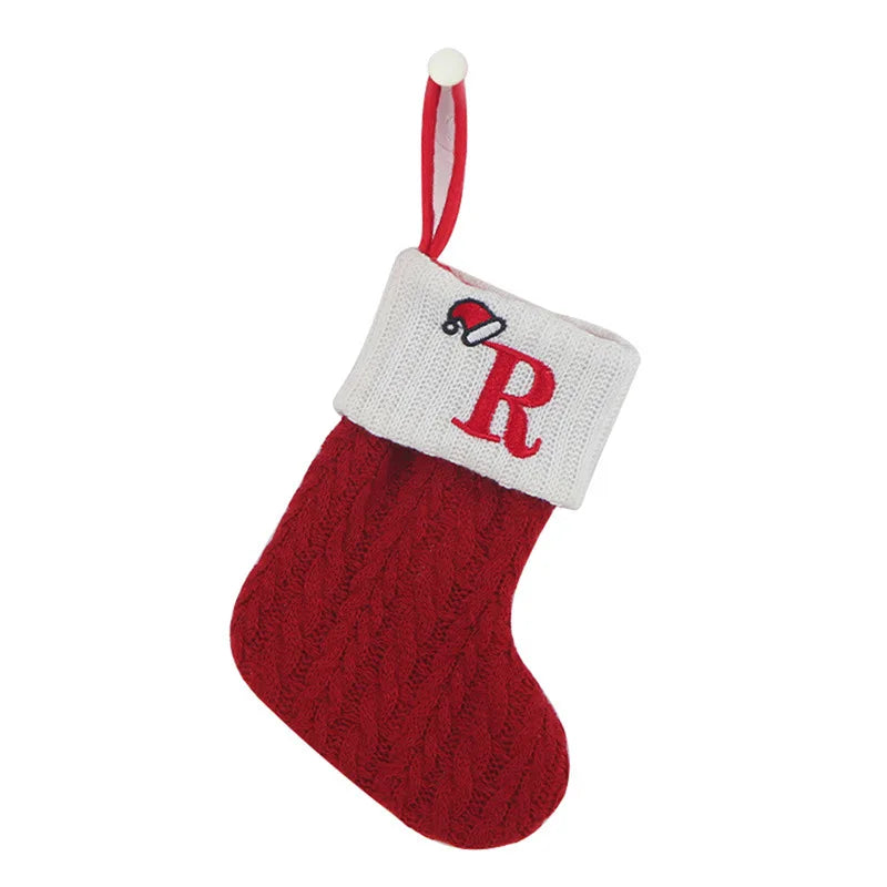 Christmas Socks Decor With Initial