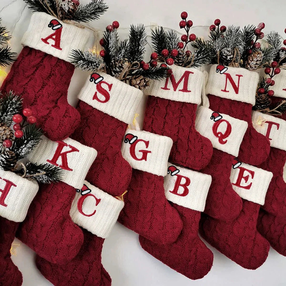 Christmas Socks Decor With Initial