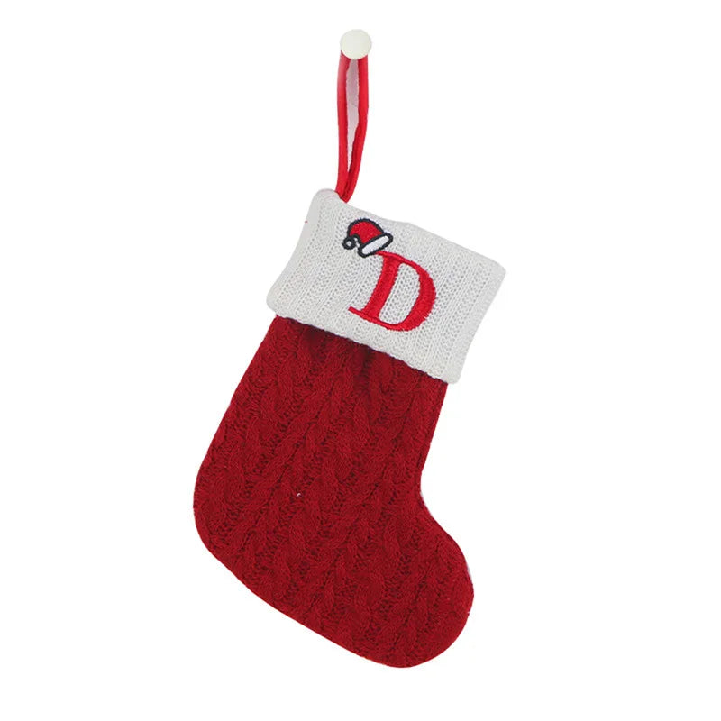 Christmas Socks Decor With Initial