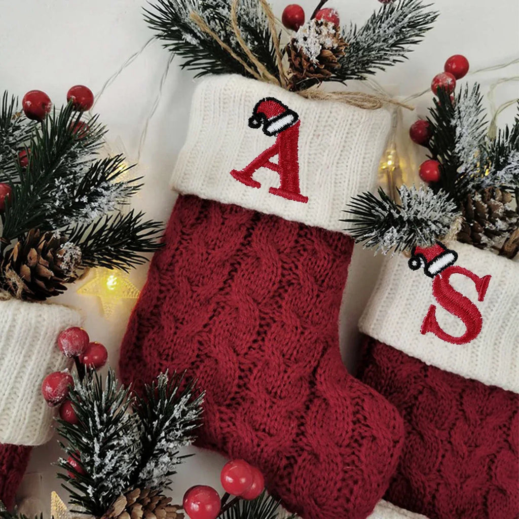 Christmas Socks Decor With Initial