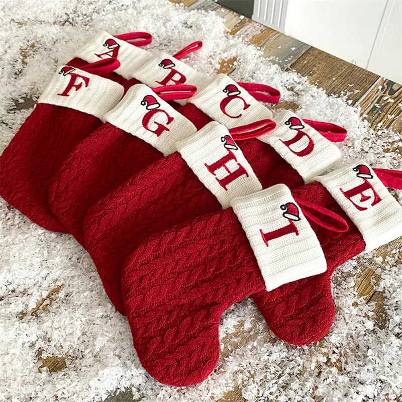 Christmas Socks Decor With Initial