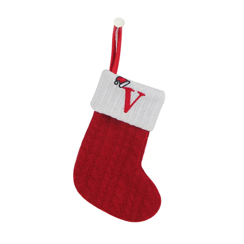 Christmas Socks Decor With Initial