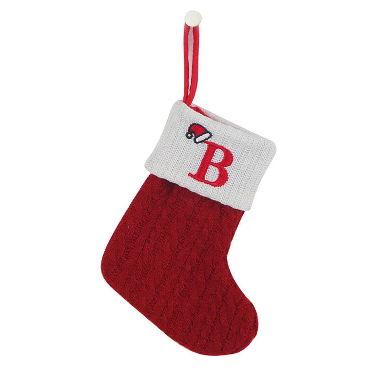 Christmas Socks Decor With Initial