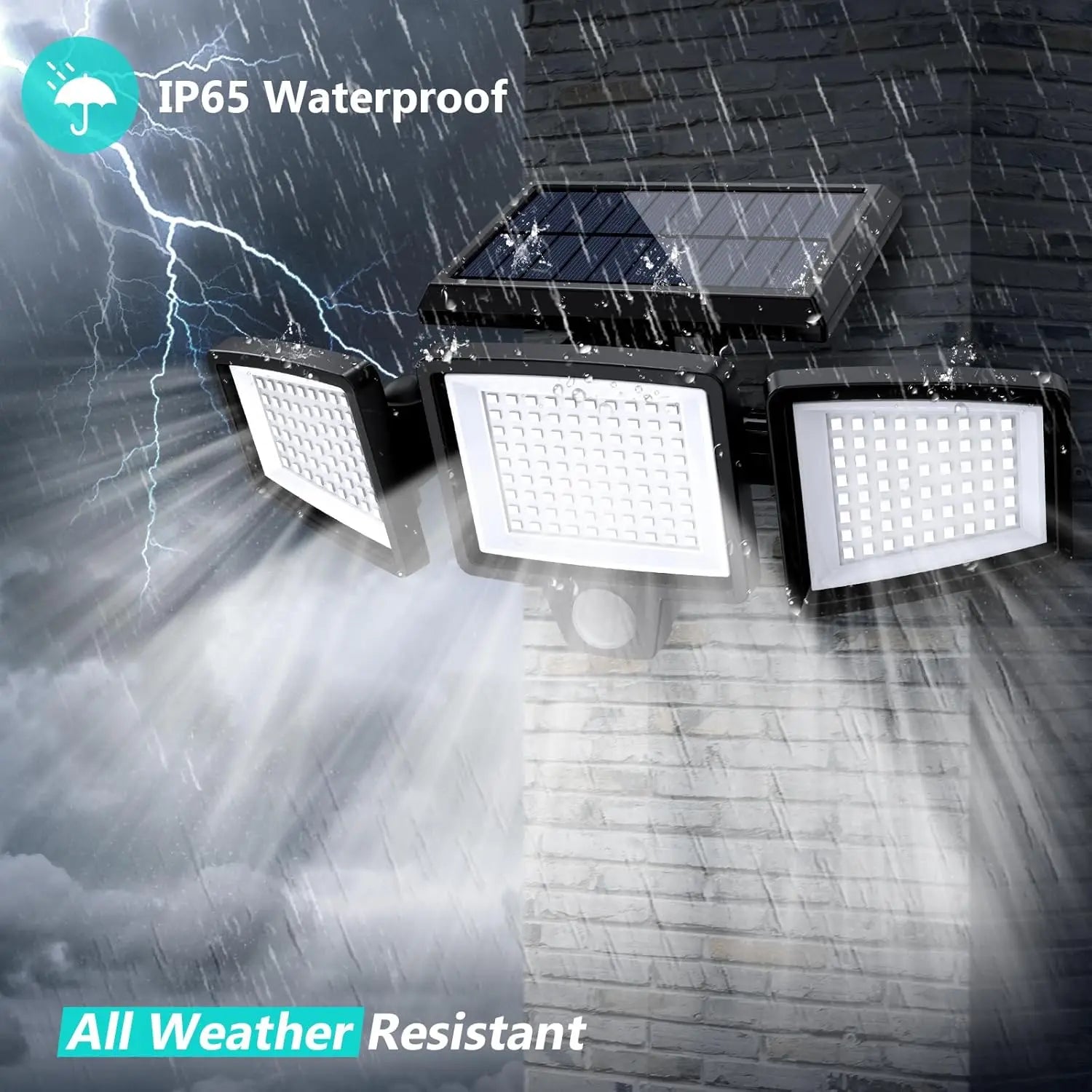 Triple Head Solar Light