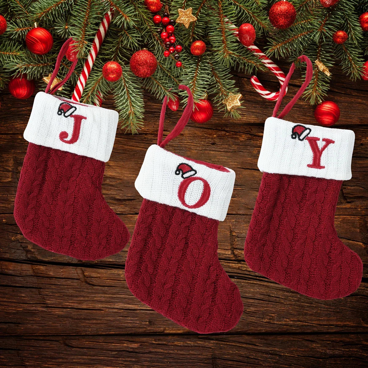 Christmas Socks Decor With Initial