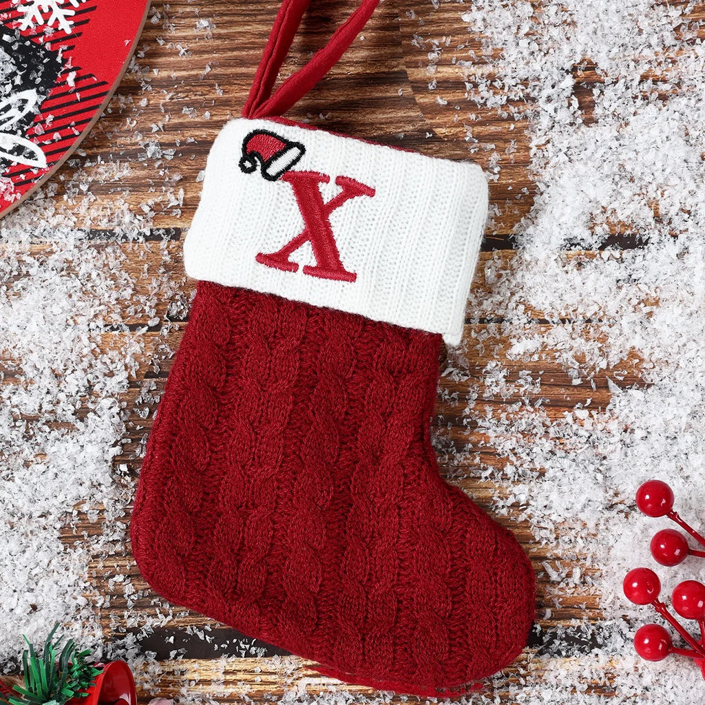 Christmas Socks Decor With Initial