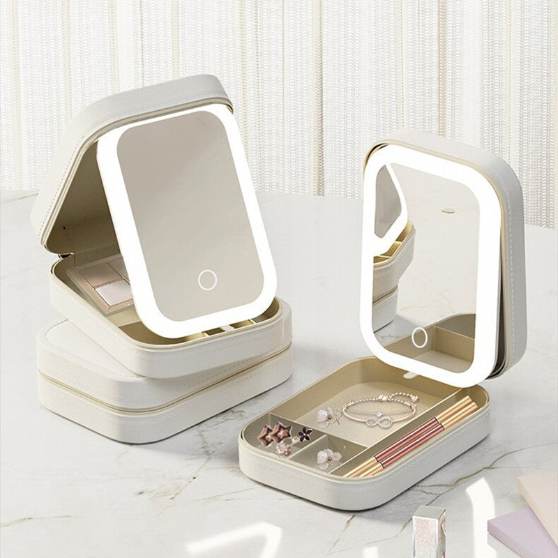 Smart Makeup Case with LED Mirror