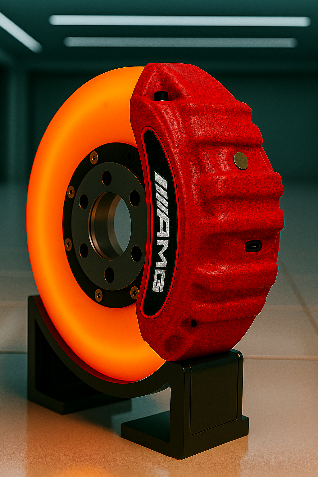 Brake Disc Lamp – AMG Style LED – Gift for Car Lovers – USB-C Rechargeable Desk Light