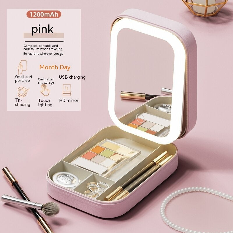 Smart Makeup Case with LED Mirror